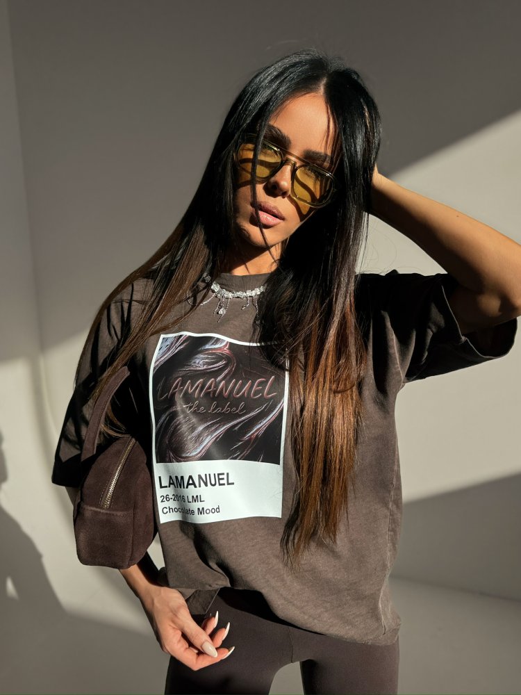 T-shirt NIGHTLIFE, chocolate