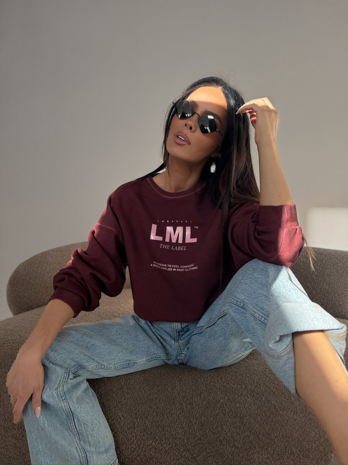 Bluza dresowa MIDNIGHT, bordo