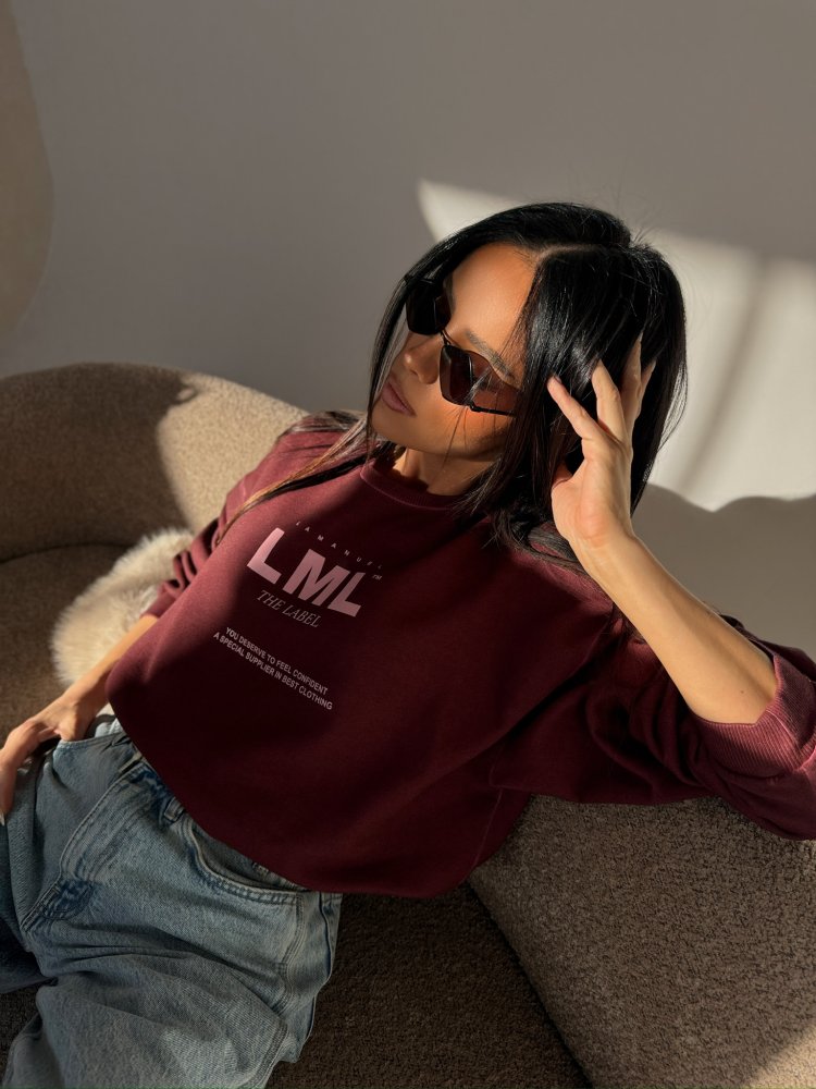 Bluza dresowa MIDNIGHT, bordo