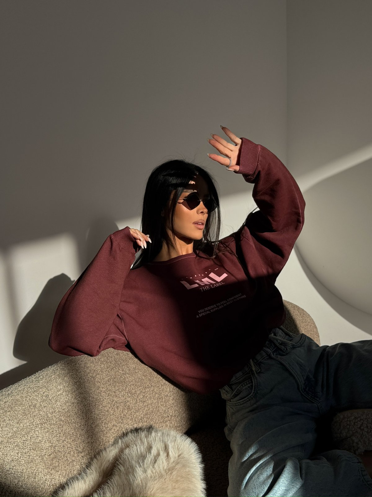 Bluza dresowa MIDNIGHT, bordo