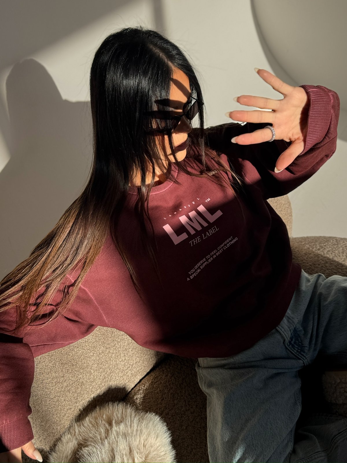 Bluza dresowa MIDNIGHT, bordo