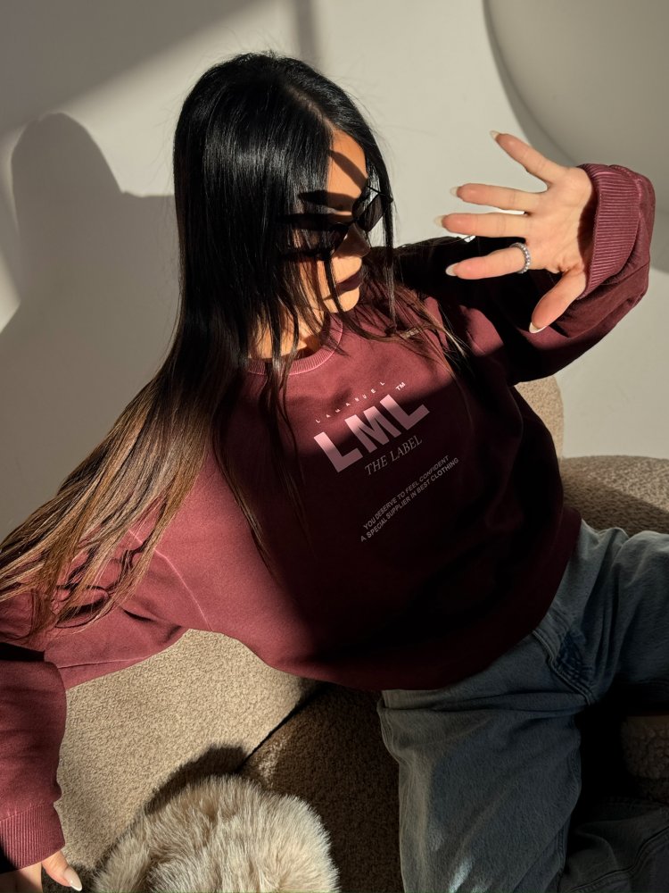 Bluza dresowa MIDNIGHT, bordo