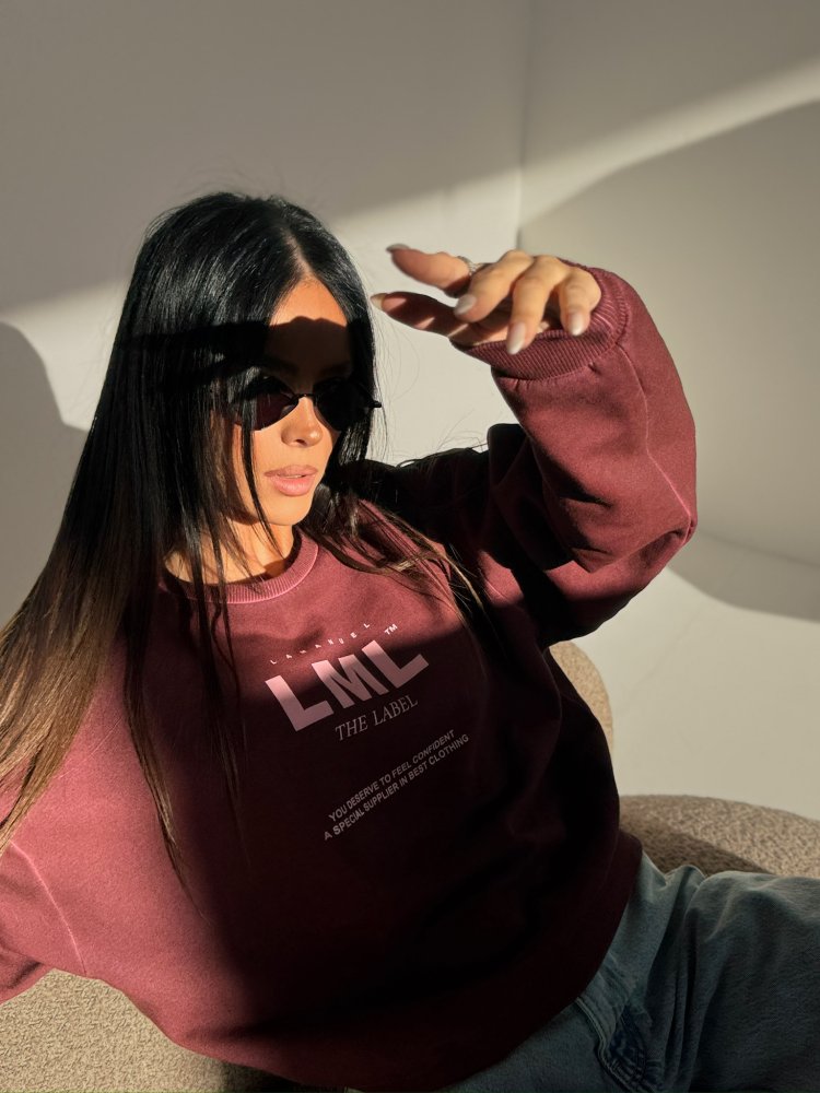 Bluza dresowa MIDNIGHT, bordo