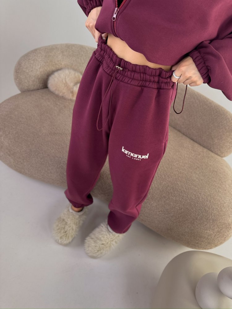 Spodnie dresowe CREAMY, bordo