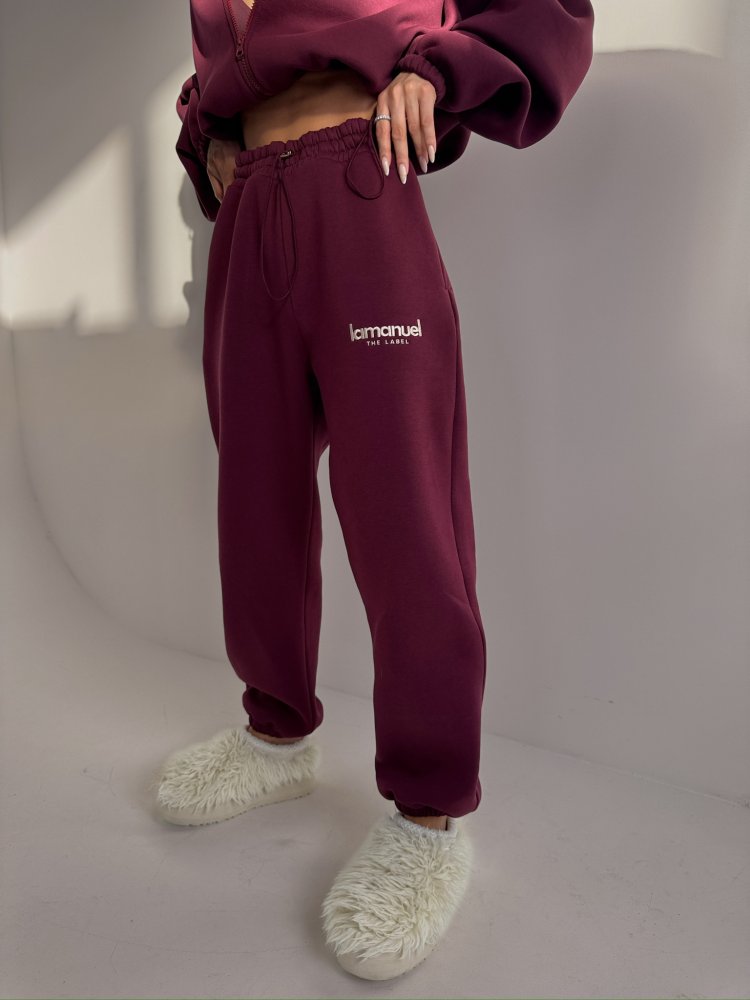 Spodnie dresowe CREAMY, bordo
