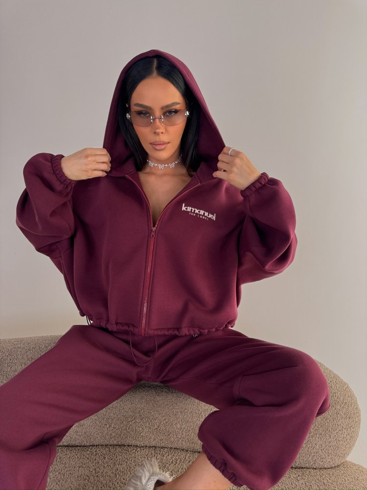Bluza dresowa CREAMY, bordo