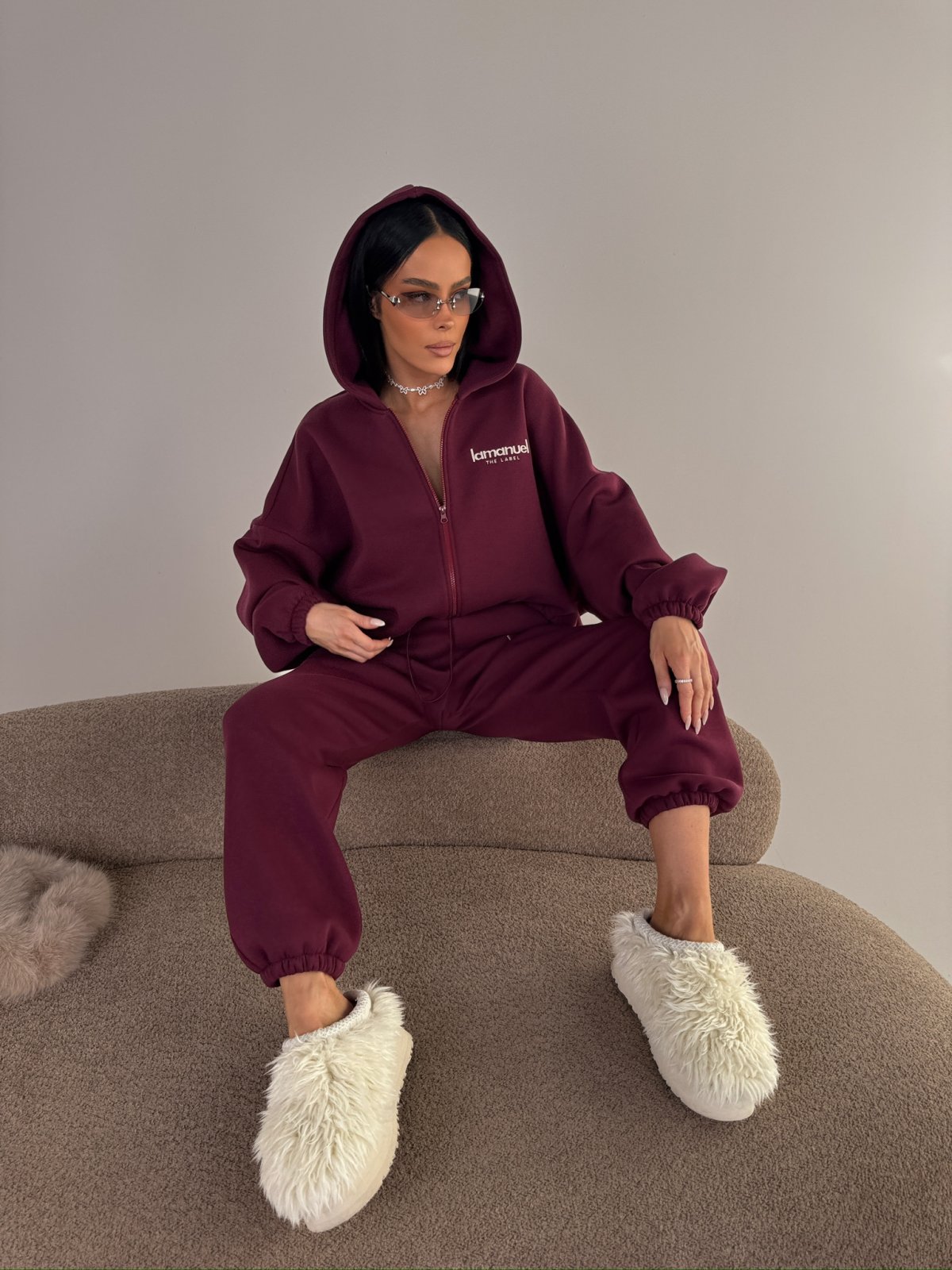 Bluza dresowa CREAMY, bordo