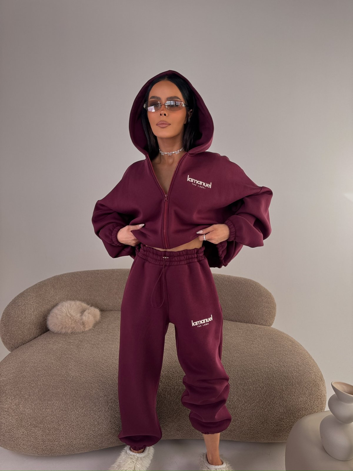 Bluza dresowa CREAMY, bordo