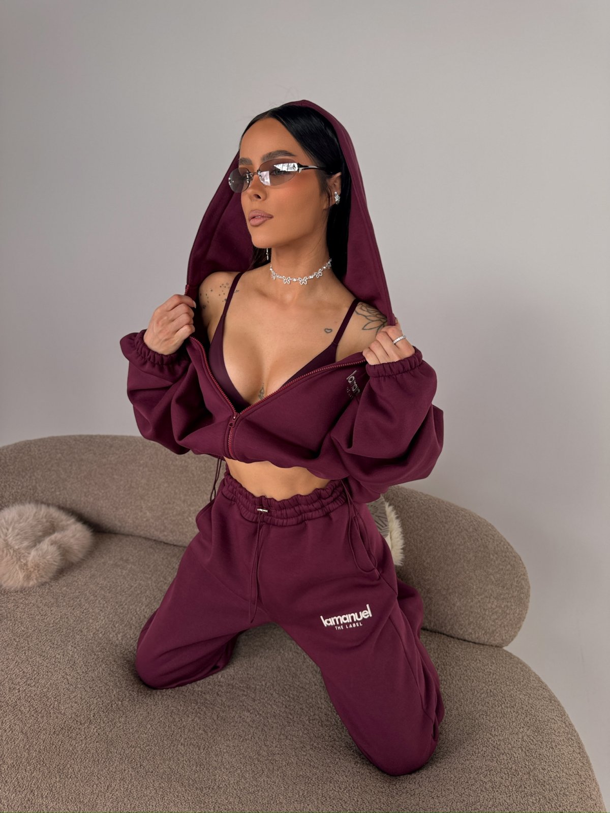 Bluza dresowa CREAMY, bordo