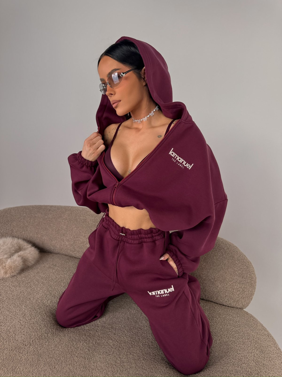 Bluza dresowa CREAMY, bordo