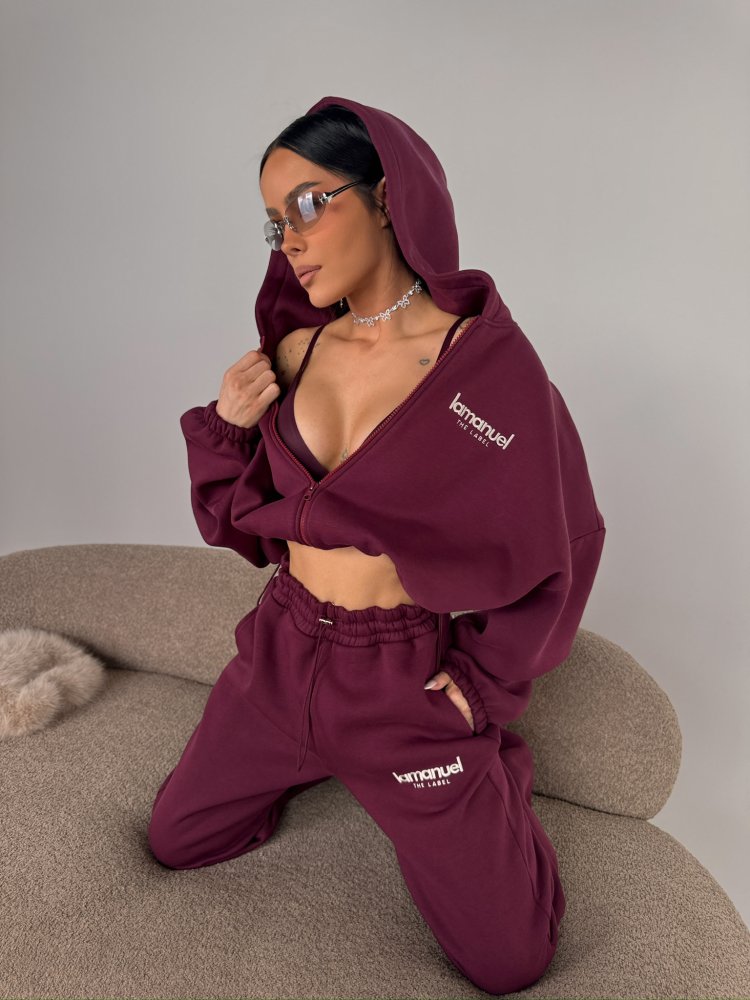 Bluza dresowa CREAMY, bordo
