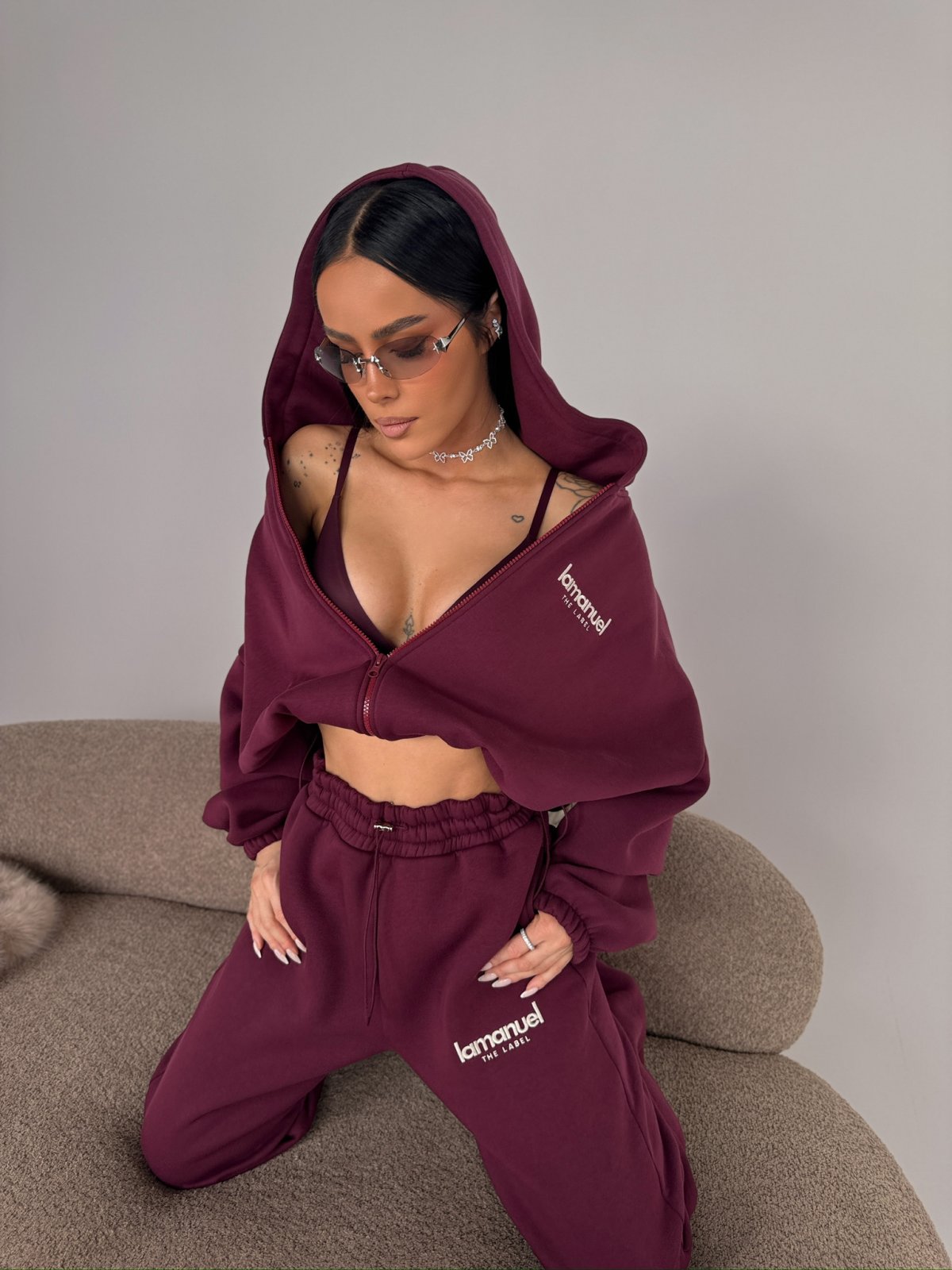 Bluza dresowa CREAMY, bordo