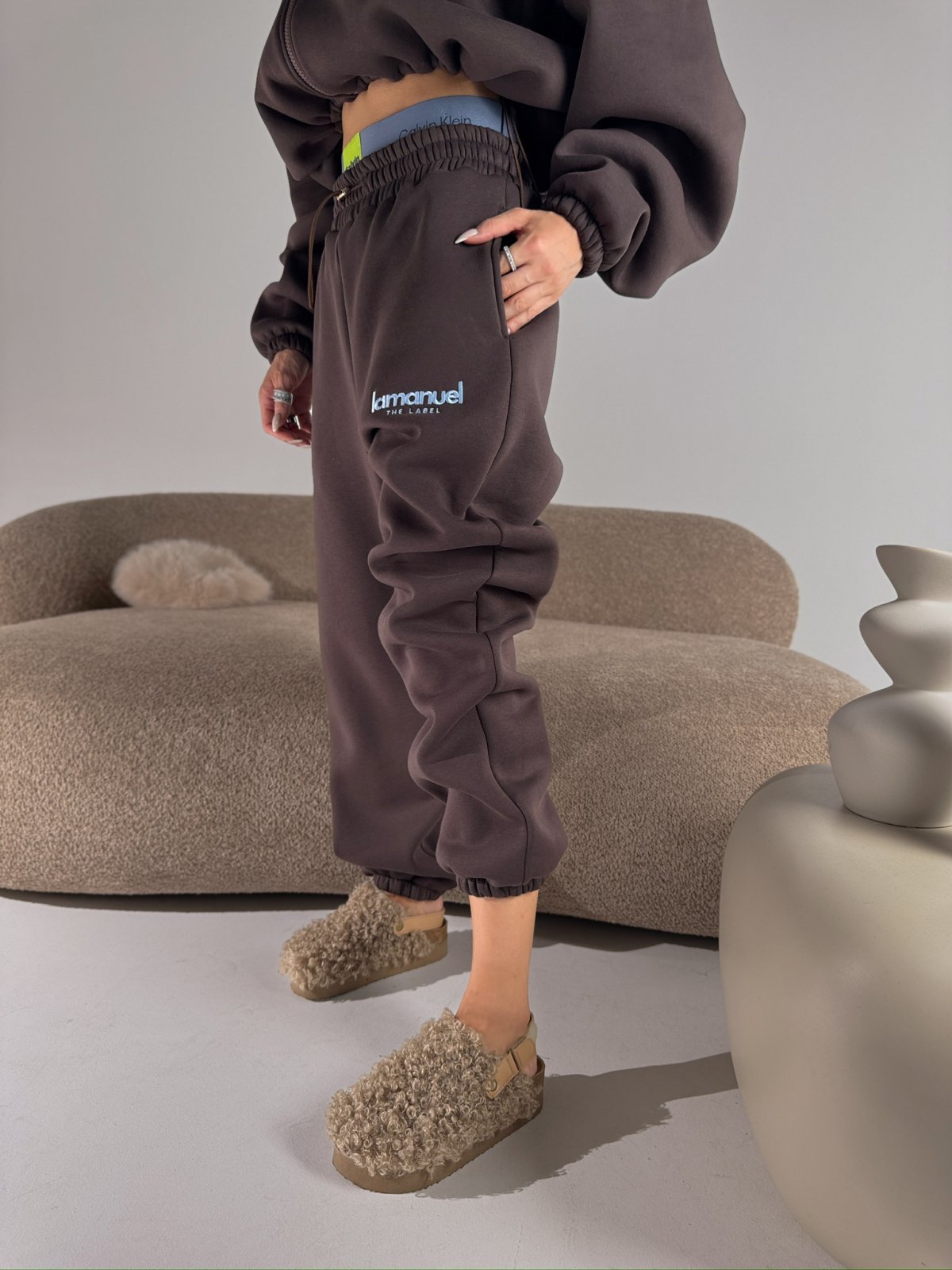 Spodnie dresowe CREAMY, czekolada