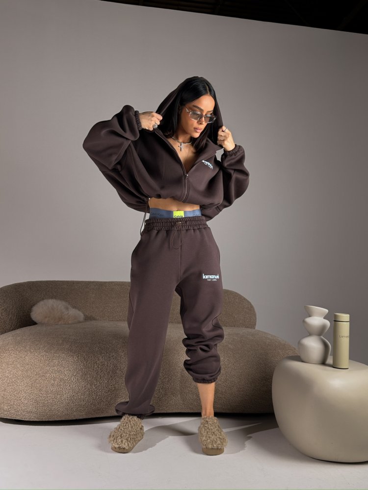 Spodnie dresowe CREAMY, czekolada