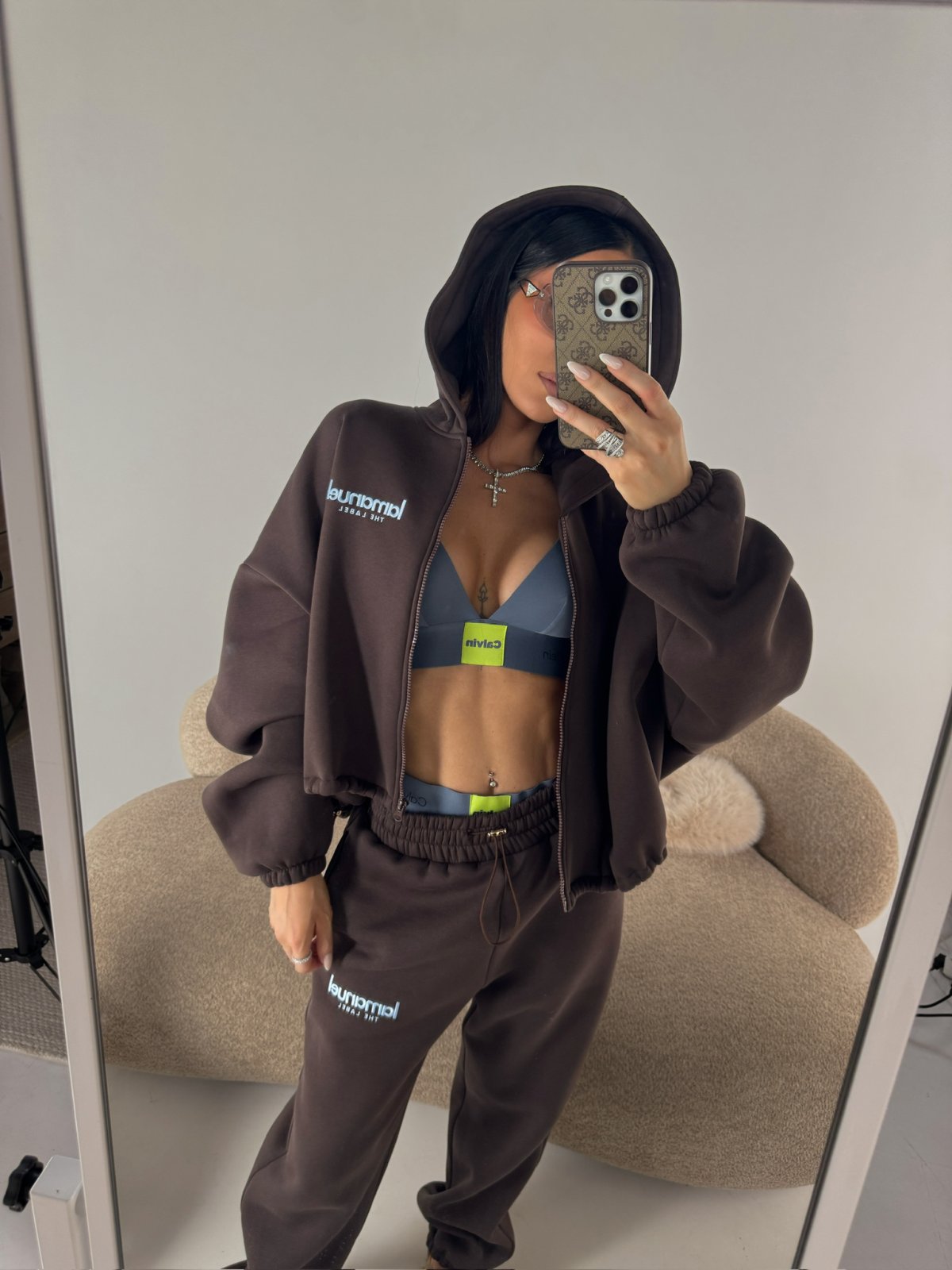 Bluza dresowa CREAMY, czekolada