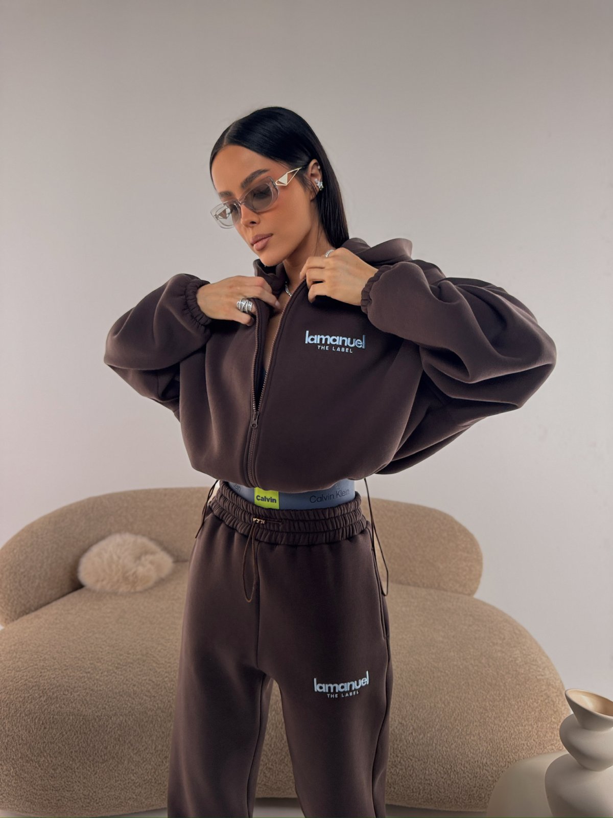 Bluza dresowa CREAMY, czekolada