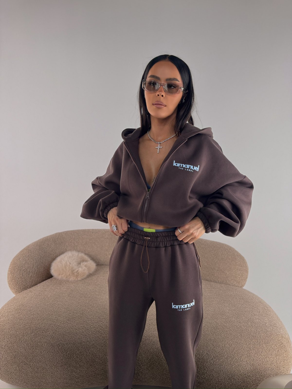 Bluza dresowa CREAMY, czekolada