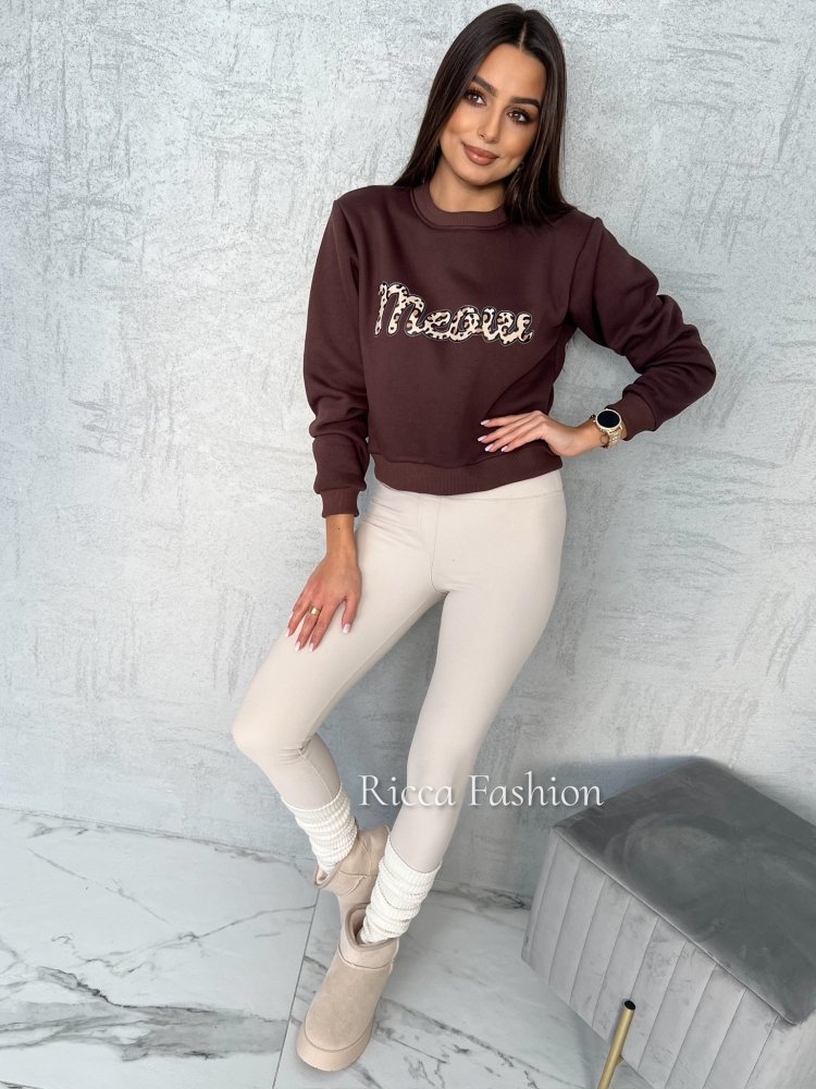 Bluza MEOW by Ricca, chocolate