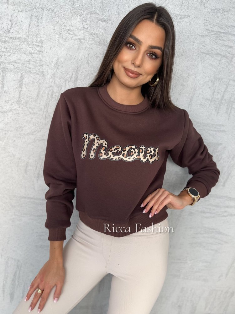 Bluza MEOW by Ricca, chocolate