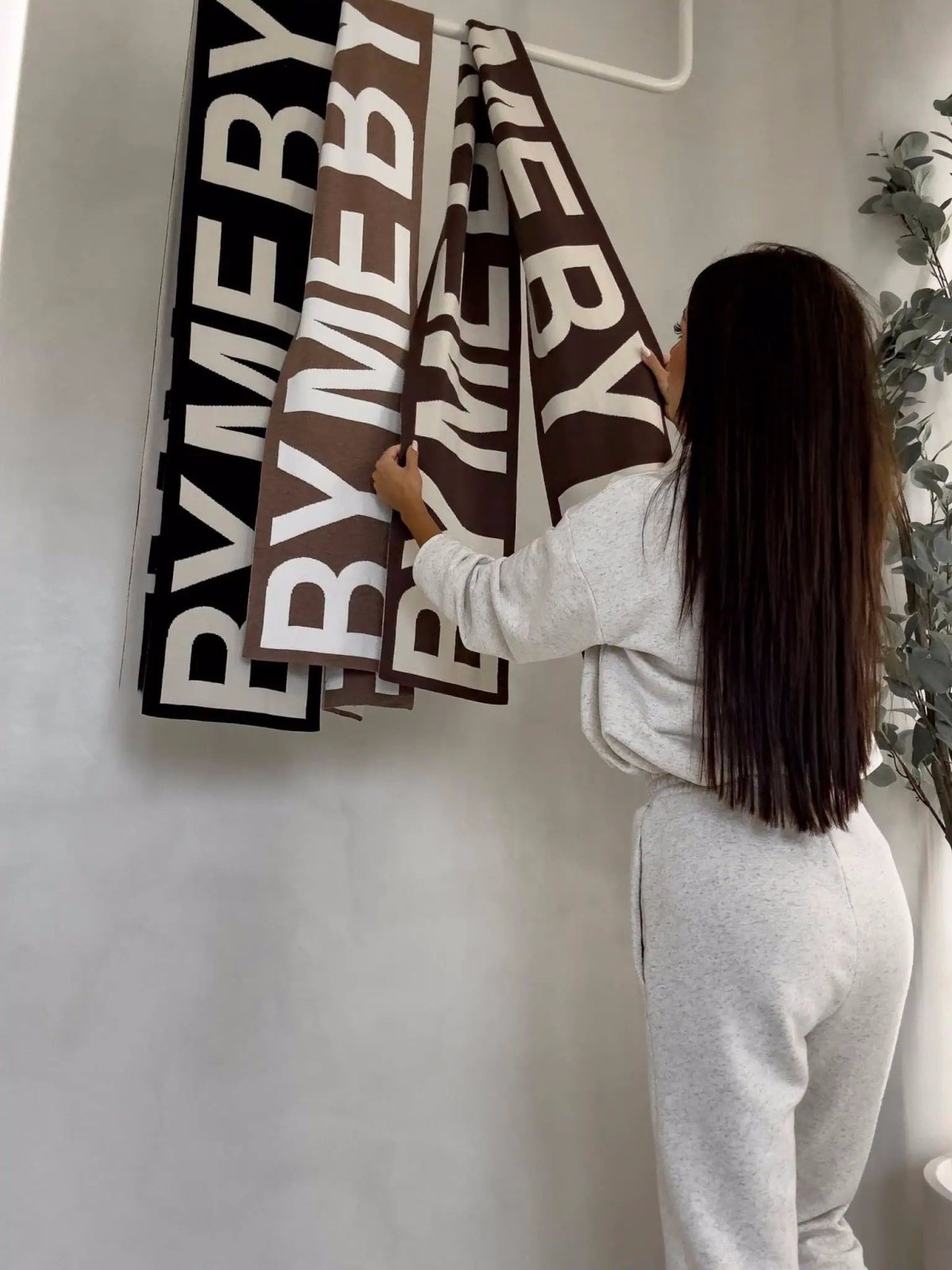 Szal z kaszmirem BY ME, czarny