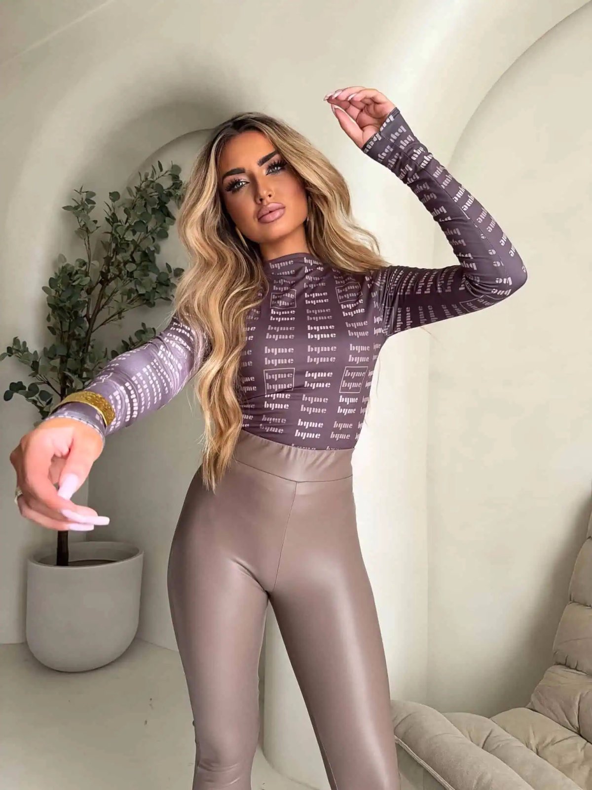 Bluzka SECOND MIU, mokka