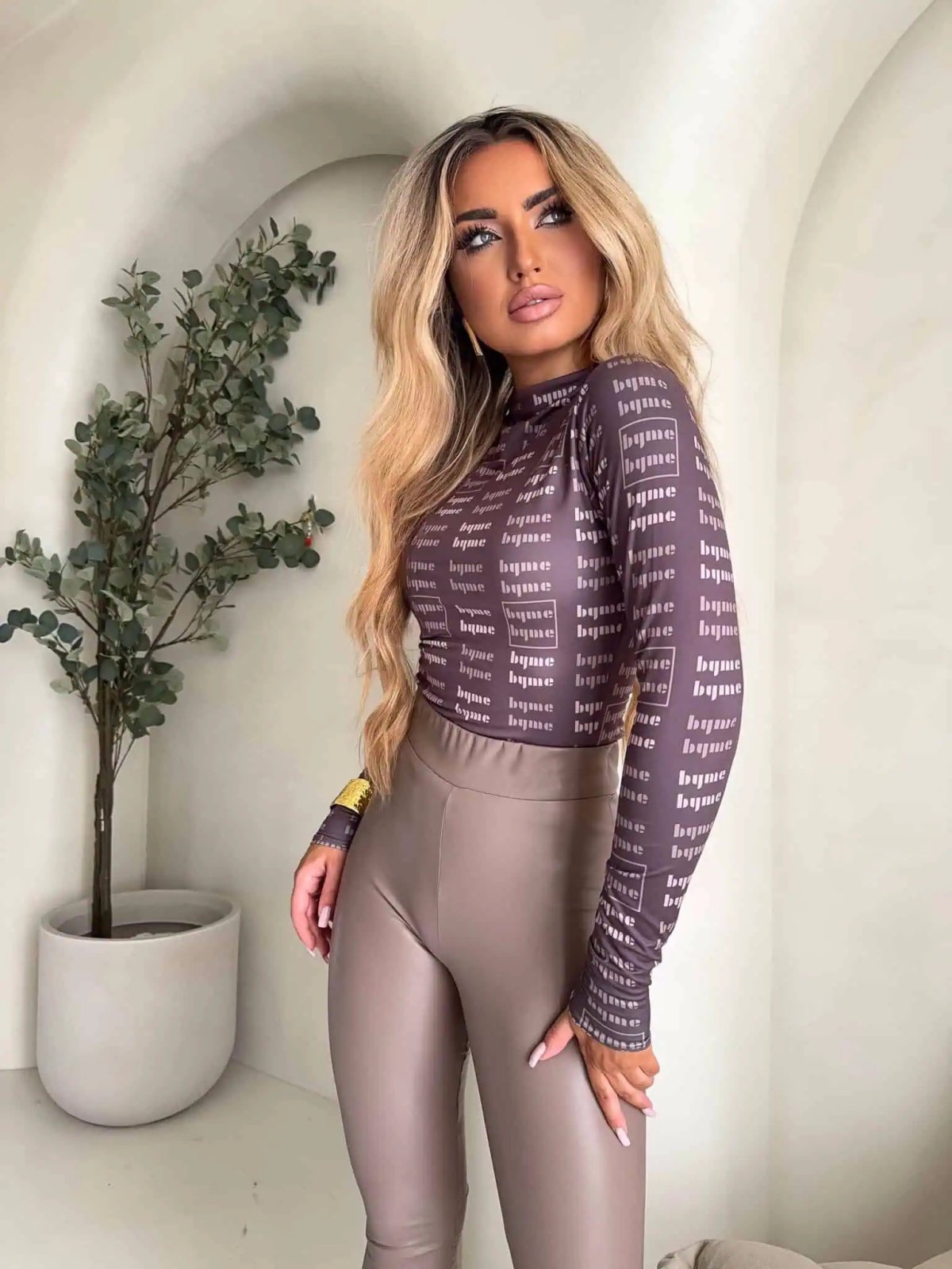 Bluzka SECOND MIU, mokka