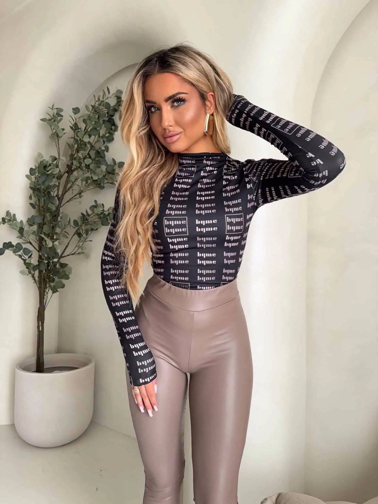 Bluzka SECOND MIU, czarno-beżowa