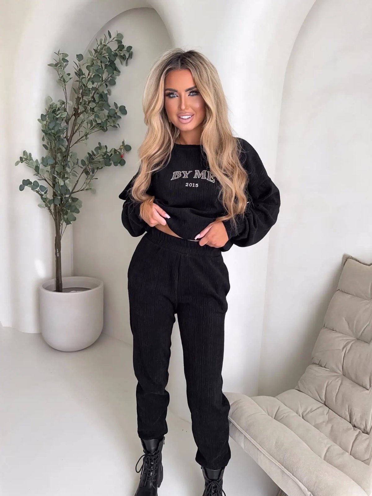 Komplet z bawełną BARIO, czarny