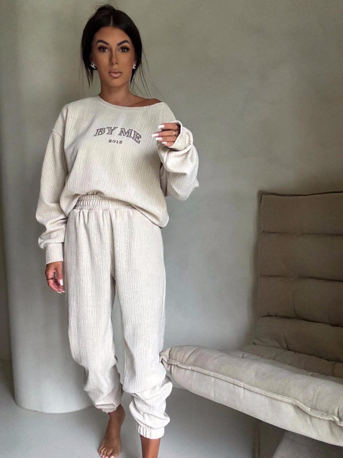 Komplet z bawełną BARIO, jasny beż