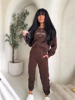 Komplet z bawełną BARIO, czekolada