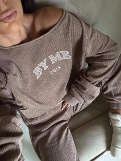 Komplet z bawełną BARIO, mokka