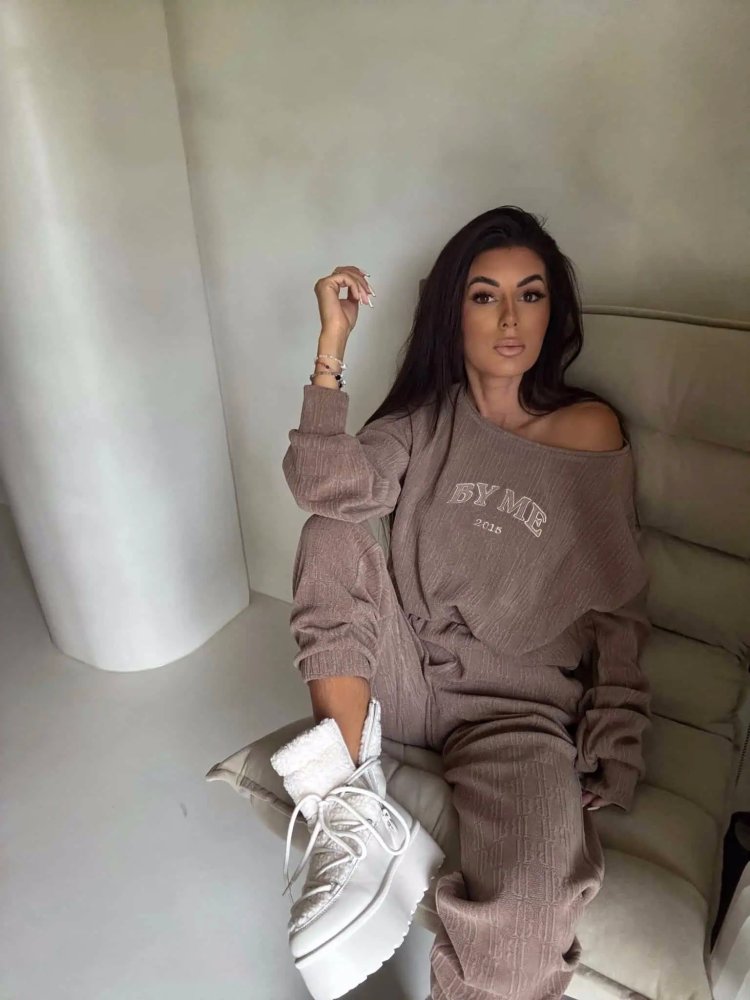 Komplet z bawełną BARIO, mokka