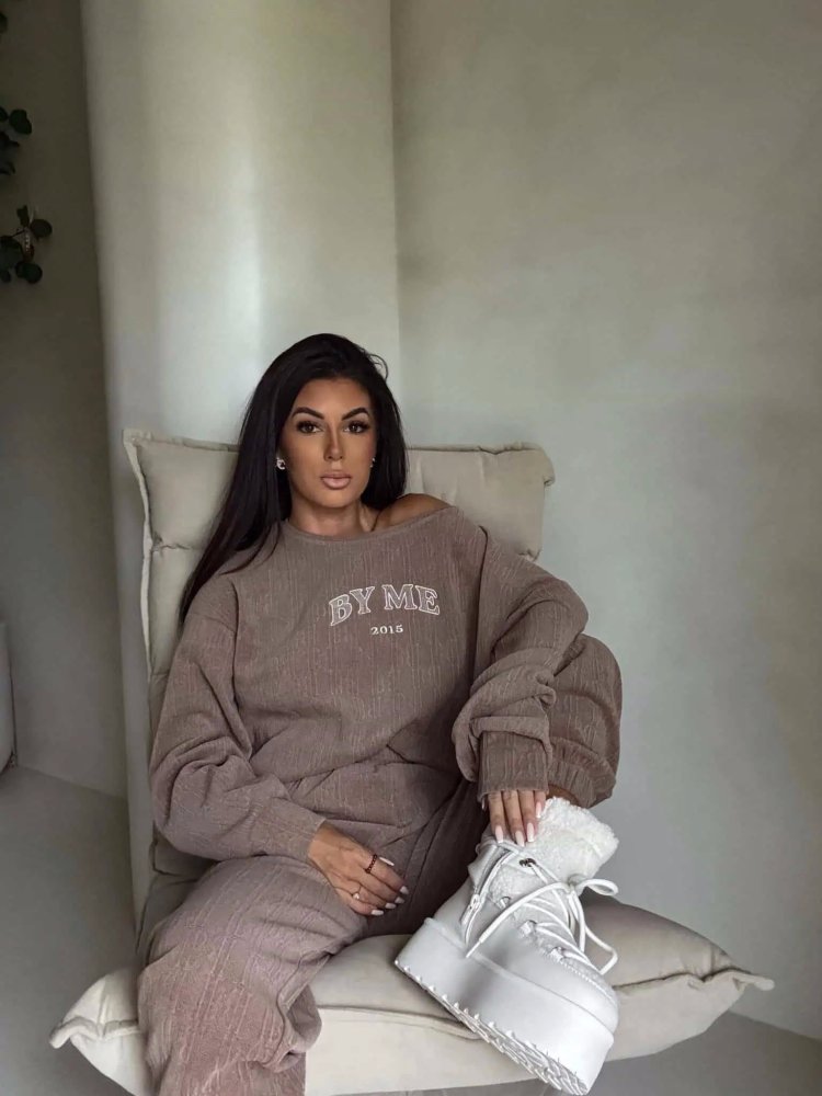 Komplet z bawełną BARIO, mokka