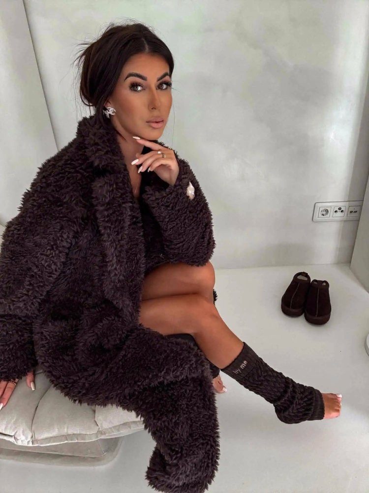 Płaszcz FUR, czekolada