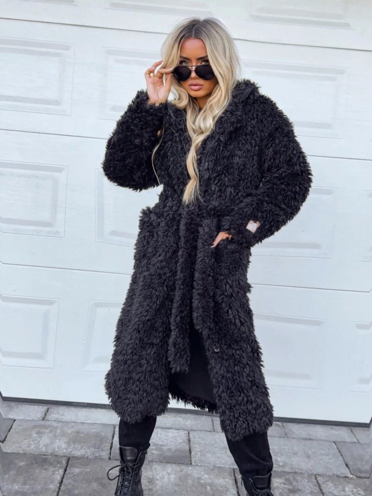 Płaszcz FUR, czarny