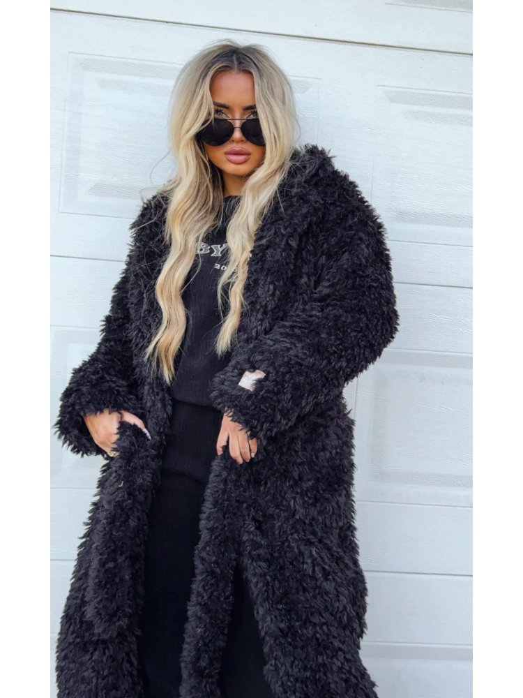Płaszcz FUR, czarny