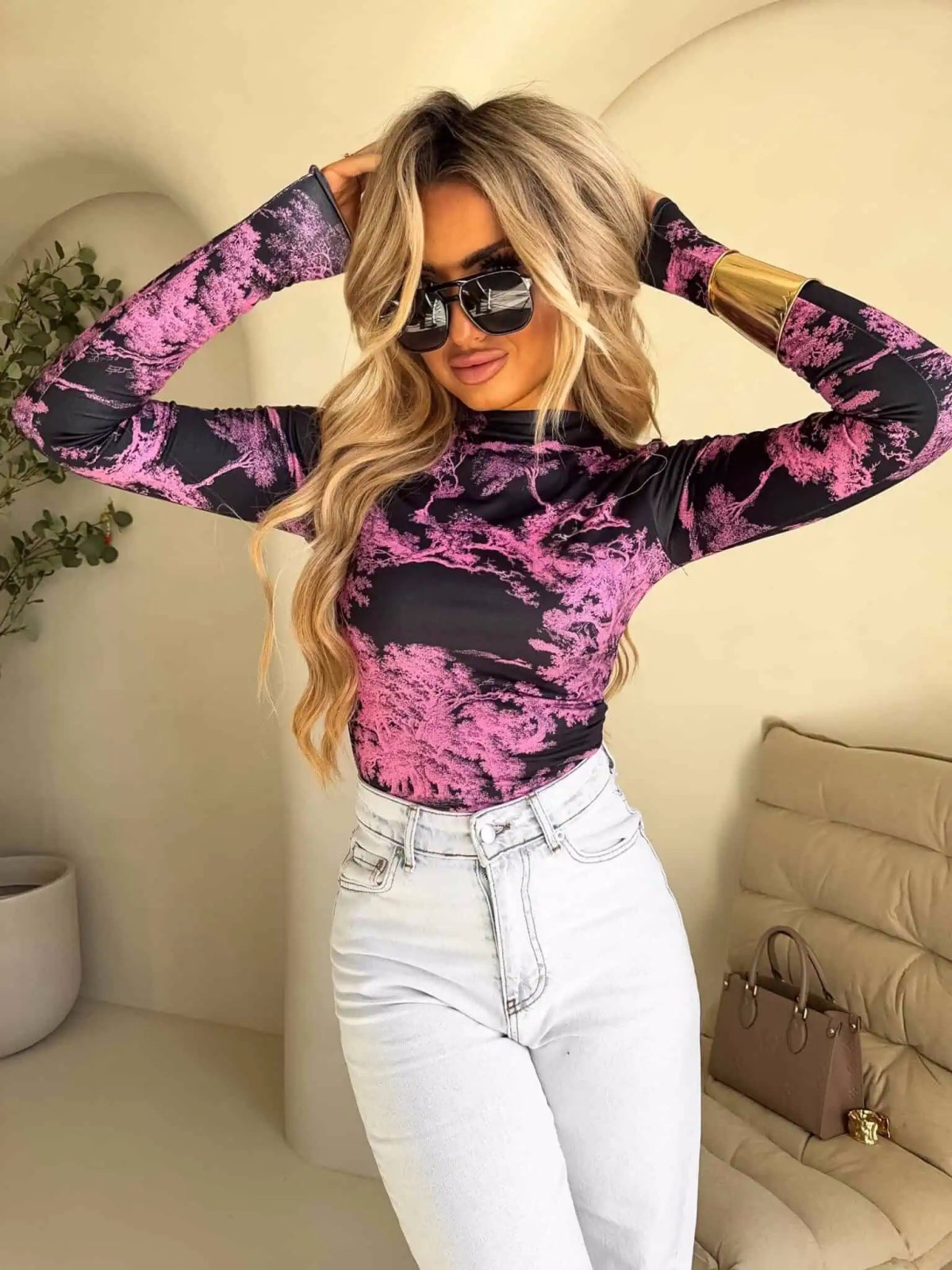 Bluzka SECOND SKIN, dior/mocny róż