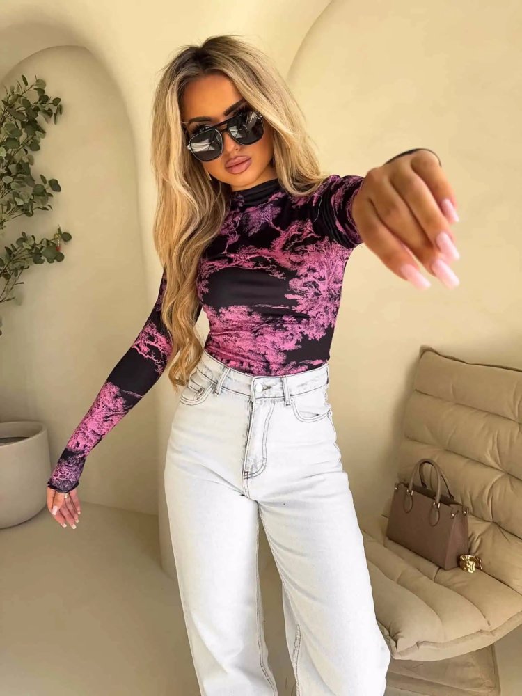 Bluzka SECOND SKIN, dior/mocny róż