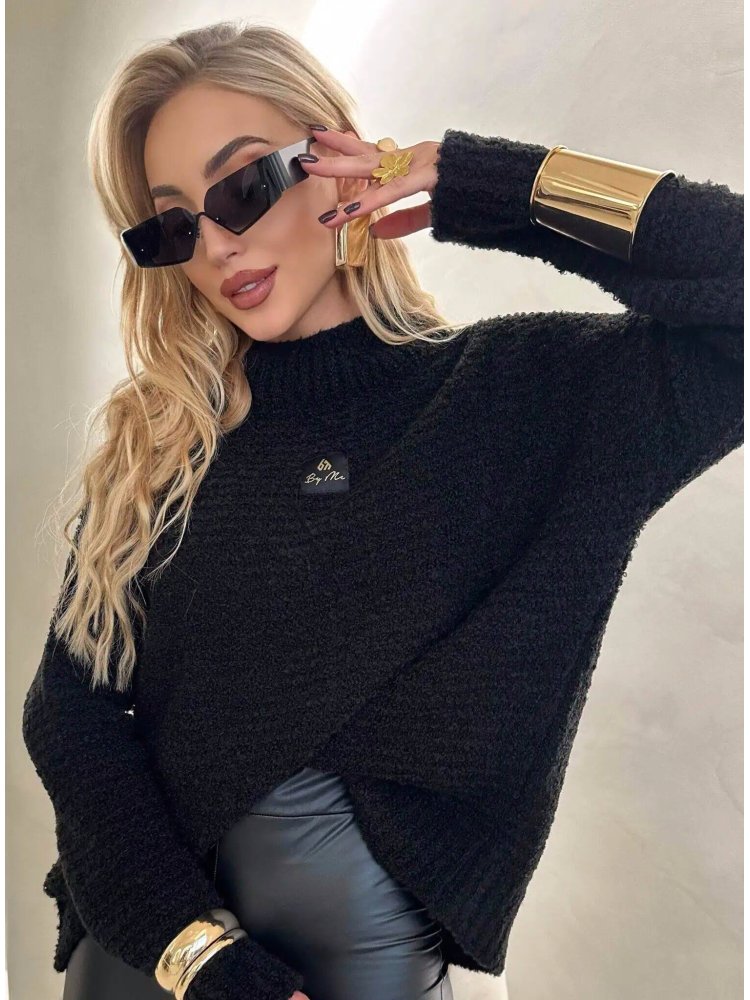 Sweter z wełną BUCLA, czarny