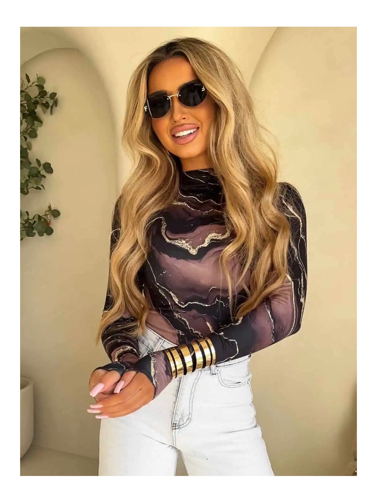 Bluzka SKIN MARMUREK, czekolada