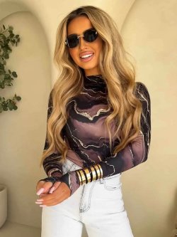 Bluzka SKIN MARMUREK, czekolada