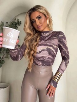 Bluzka SKIN MARMUREK, mokka