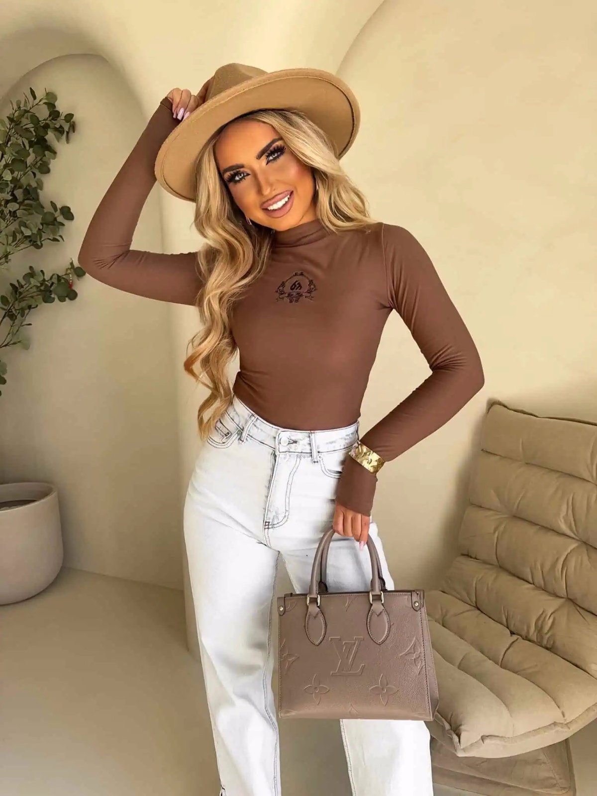 Bluzka SKIN MEDIOLAN, latte