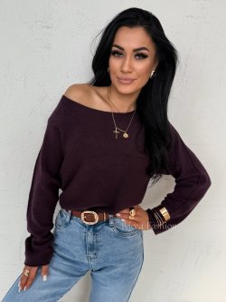 Sweter z wiskozą JASPER, plum