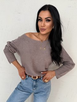 Sweter z wiskozą JASPER, cappuccino