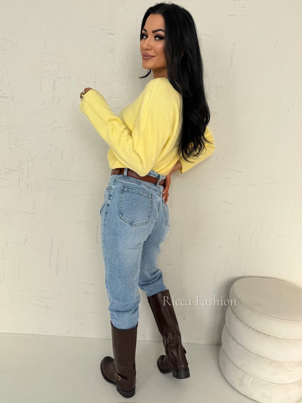 Sweter z wiskozą JASPER, banana