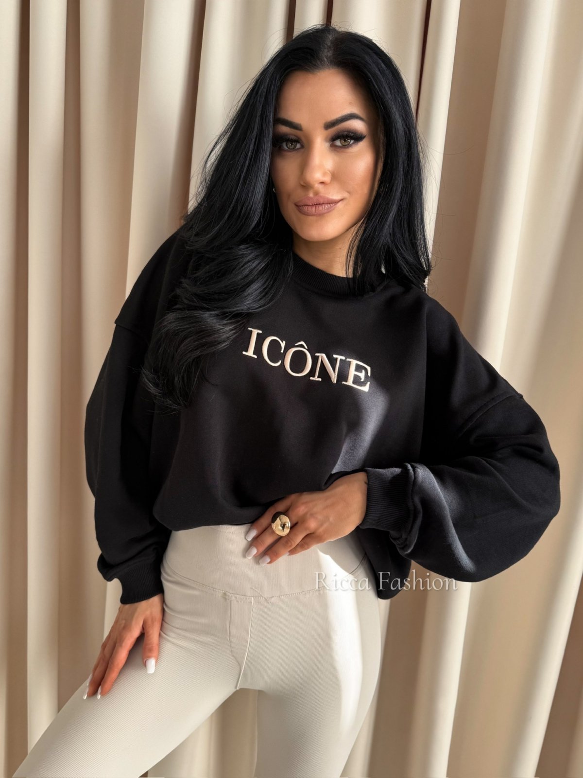 Bluza bawełniana ICONE, black