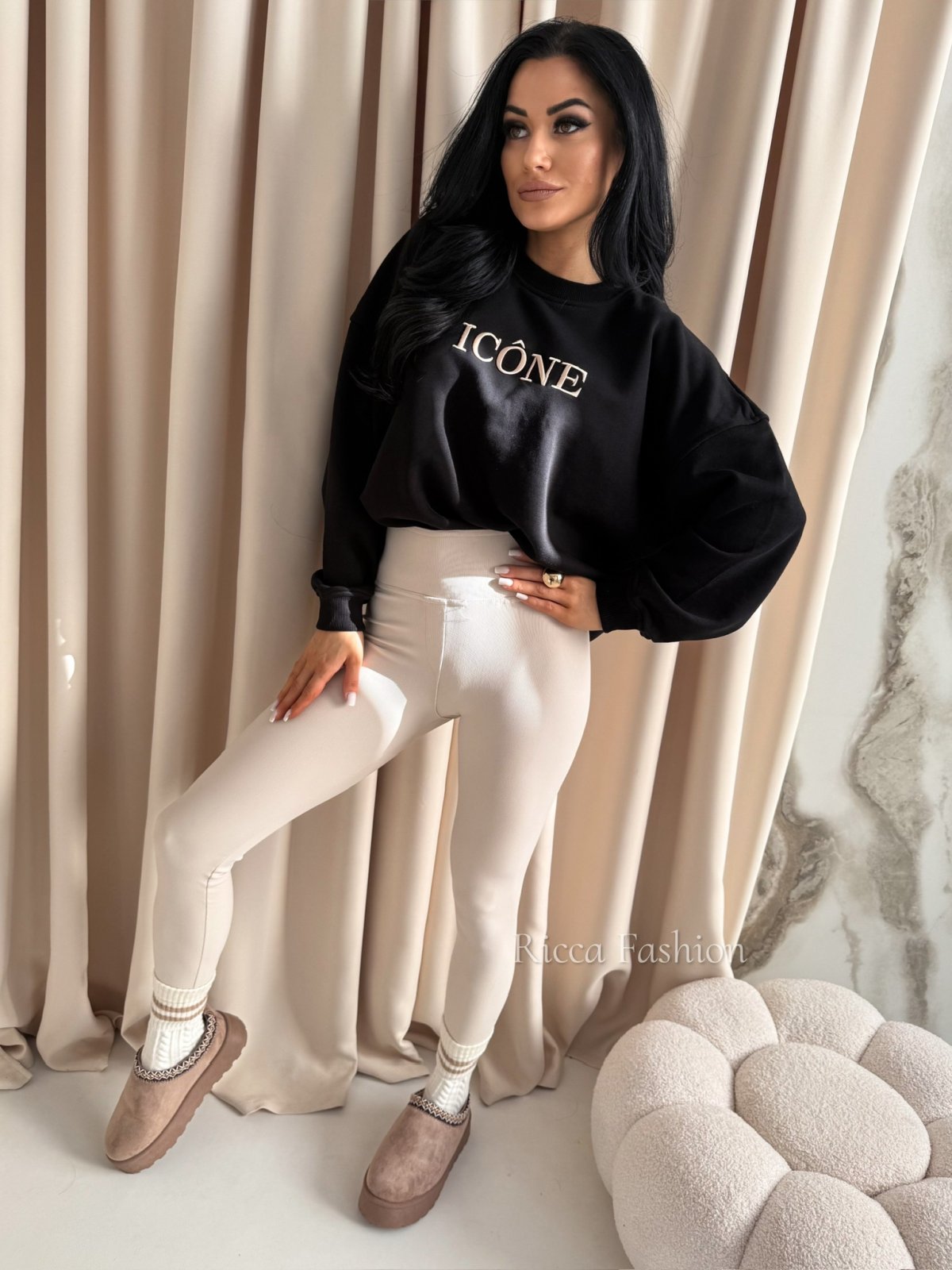 Bluza bawełniana ICONE, black