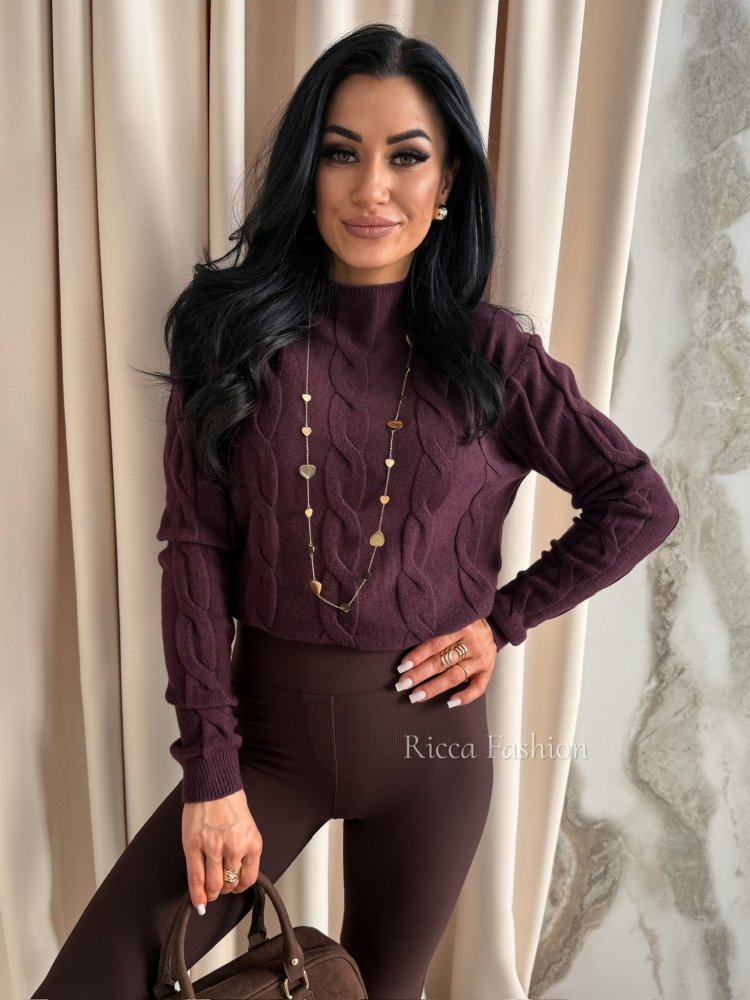 Sweter z wiskozą RAFAEL, plum