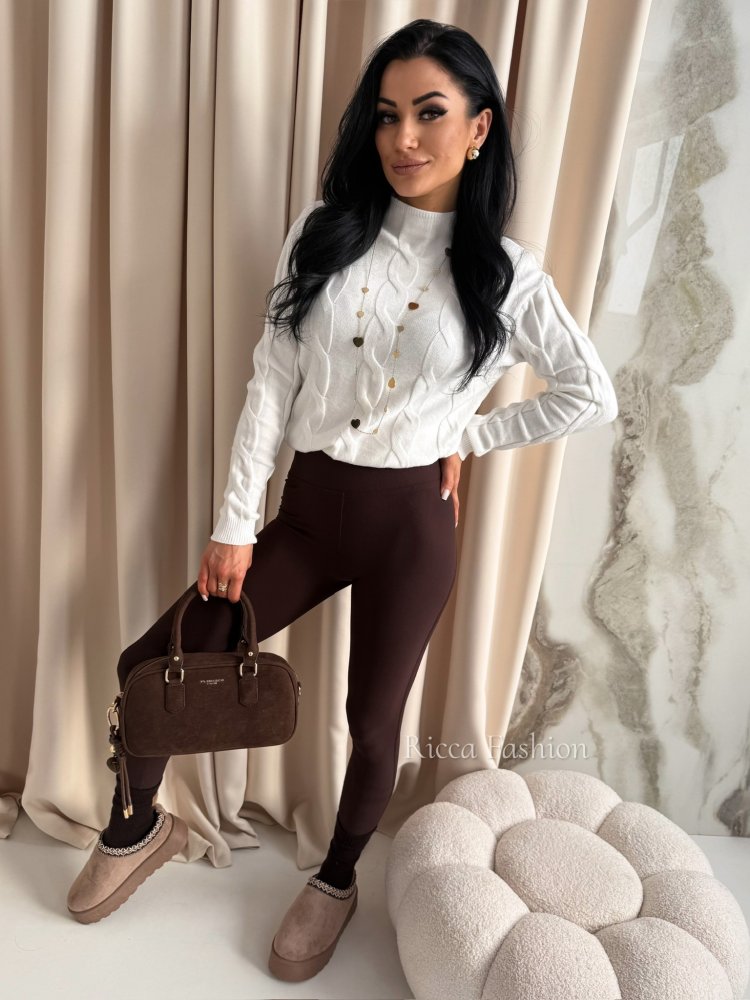 Sweter z wiskozą RAFAEL, ecru